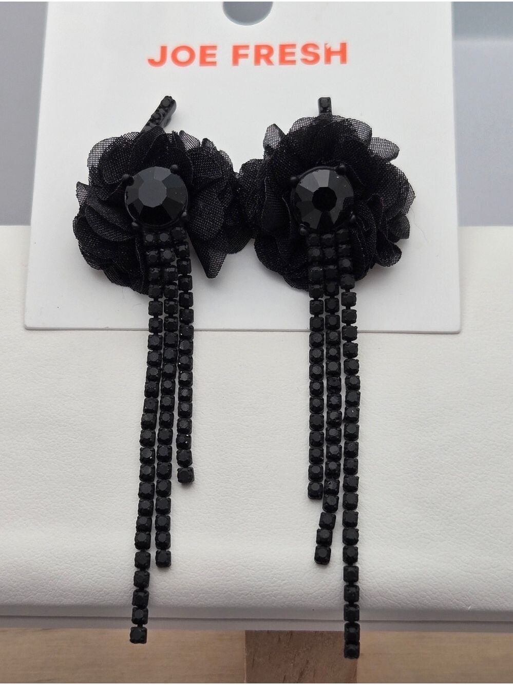 ✨2/$10✨ Floral Dangle Earrings + Sparkly Bar Studs Bundle Crystal Tassel 3"